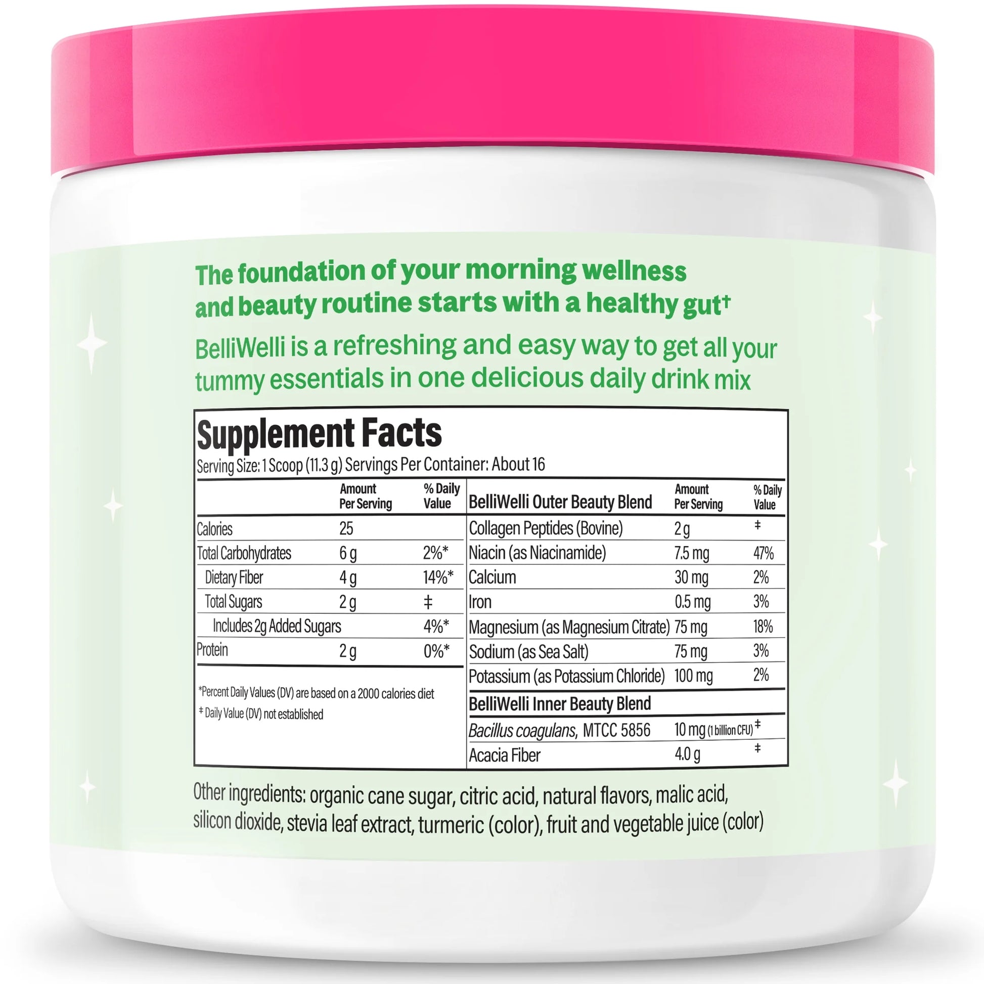 Daily Fiber Supplement with Probiotics, Electrolytes, and Collagen - Watermelon, 6.4 Oz